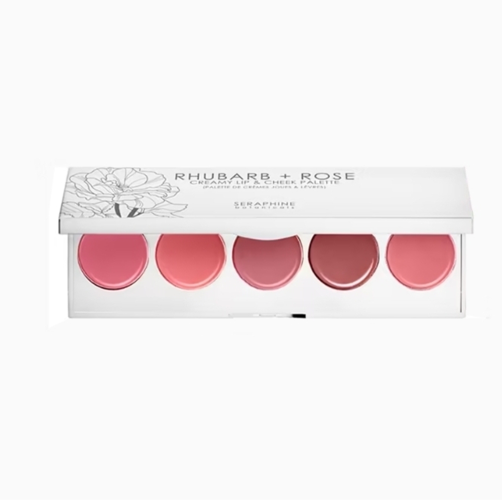 SERAPHINE BOTANICALS Rhubarb + Rose - Creamy Lip & Cheek Palette